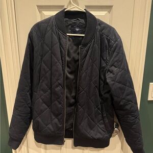 GAP Navy Blue Quilted Bomber Jacket